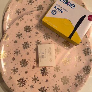 Holiday Serving Platters by Rachel Zoe (Set of 6 /New) + Box of 100 Black Knives